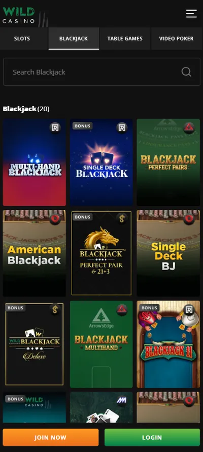 Wild App Casino Games