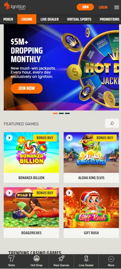Ignition App Casino Games